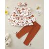 imageBaby Girl Clothes Toddler Girl Fall Outfits Ruffle Long Sleeve Floral Shirt Tops Winter Leggings Pants Clothing SetBrown Flower