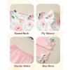 imageBaby Girl Clothes Toddler Girl Fall Outfits Ruffle Long Sleeve Floral Shirt Tops Winter Leggings Pants Clothing SetPink Flower