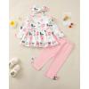 imageBaby Girl Clothes Toddler Girl Fall Outfits Ruffle Long Sleeve Floral Shirt Tops Winter Leggings Pants Clothing SetPink Flower