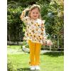 imageBaby Girl Clothes Toddler Girl Fall Outfits Ruffle Long Sleeve Floral Shirt Tops Winter Leggings Pants Clothing SetYellow Flower