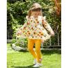imageBaby Girl Clothes Toddler Girl Fall Outfits Ruffle Long Sleeve Floral Shirt Tops Winter Leggings Pants Clothing SetYellow Flower