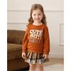 imageKucnuzki Baby Girl Clothes Toddler Girl Fall Outfits Kids Winter Cute Long Sleeve T Shirt Top Plaid Mini Skirt Dress SetBrown
