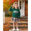imageKucnuzki Baby Girl Clothes Toddler Girl Fall Outfits Kids Winter Cute Long Sleeve T Shirt Top Plaid Mini Skirt Dress SetDark Green