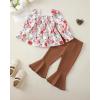 imageKucnuzki Baby Girl Clothes Toddler Girl Outfits Fall Winter Long Sleeve T Shirts Top Flare Leggings Pants Kids ClothingBrown