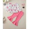 imageKucnuzki Baby Girl Clothes Toddler Girl Outfits Fall Winter Long Sleeve T Shirts Top Flare Leggings Pants Kids ClothingPink Flower
