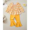imageKucnuzki Baby Girl Clothes Toddler Girl Outfits Fall Winter Long Sleeve T Shirts Top Flare Leggings Pants Kids ClothingYellow Flower
