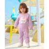 imageKucnuzki Baby Toddler Girl Clothes Long Sleeve Crewneck Sweatshirt Tops Sweatpant Sweatsuit Baby Girl Fall Winter OutfitPurple