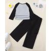 imageKucnuzki Kids Toddler Girl Clothes Graphic T Shirt Top Cargo Pants with Pocket 2 Piece Outfit Fall Clothing Set for GirlBlack