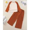 imageKucnuzki Kids Toddler Girl Clothes Graphic T Shirt Top Cargo Pants with Pocket 2 Piece Outfit Fall Clothing Set for GirlBrown