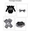 imageKucnuzki Newborn Baby Girl Clothes Toddler Long Sleeve Ruffle Romper Top Infant Skirt Set Little Girl Overall DressBlack