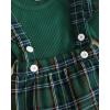 imageKucnuzki Newborn Baby Girl Clothes Toddler Long Sleeve Ruffle Romper Top Infant Skirt Set Little Girl Overall DressGreen Plaid