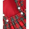 imageKucnuzki Newborn Baby Girl Clothes Toddler Long Sleeve Ruffle Romper Top Infant Skirt Set Little Girl Overall DressRed Plaid