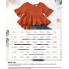 imageKucnuzki Toddler Baby Girls Clothes Long Sleeve Shirt Top Flare Denim Jeans Cute Outfit Baby Girl Fall Winter ClothesBrownsl