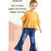 imageKucnuzki Toddler Baby Girls Clothes Long Sleeve Shirt Top Flare Denim Jeans Cute Outfit Baby Girl Fall Winter ClothesYellowsl