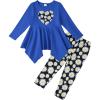 imageKucnuzki 3t 4t little girl clothes cute blue long sleeve top cotton graphic tshirts toddler long pants two piece set kids fall winter clothes