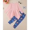 imageKucnuzki 3t 4t little girl clothes cute long sleeve top cotton butterfly pink shirt toddler long pants two piece set kids fall winter clothes