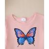 imageKucnuzki 3t 4t little girl clothes cute long sleeve top cotton butterfly pink shirt toddler long pants two piece set kids fall winter clothes