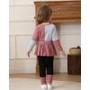 imageKucnuzki Toddler Baby Girl Clothe Long Sleeve Shirt Sweatshirt Leggings 2 Piece Kids Baby Girl Fall Outfit Winter ClotheGray Pink