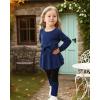 imageKucnuzki Toddler Baby Girl Clothe Long Sleeve Shirt Sweatshirt Leggings 2 Piece Kids Baby Girl Fall Outfit Winter ClotheRoyal Blue