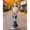 imageKucnuzki Toddler Girl Clothes Cute Kids Clothes Long Sleeve T Shirts Top Bell Bottom Denim Jeans Pants Matching OutfitsApricot