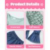 imageKucnuzki Toddler Girl Clothes Cute Kids Clothes Long Sleeve T Shirts Top Bell Bottom Denim Jeans Pants Matching OutfitsPea Green