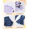imageKucnuzki Toddler Girl Clothes Cute Kids Clothes Long Sleeve T Shirts Top Bell Bottom Denim Jeans Pants Matching OutfitsPurple