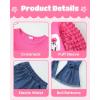 imageKucnuzki Toddler Girl Clothes Cute Kids Clothes Long Sleeve T Shirts Top Bell Bottom Denim Jeans Pants Matching OutfitsRose