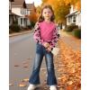 imageKucnuzki Toddler Girl Clothes Cute Kids Clothes Long Sleeve T Shirts Top Bell Bottom Denim Jeans Pants Matching OutfitsRoselace