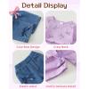 imageKucnuzki Toddler Kids Girl Clothes Long Sleeve Shirt Tops Baggy Jeans Cute Pants Set Baby Girl Outfit 2 Piece ClothingPurple