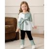 imageKucnuzki Toddler Baby Girl Clothe Long Sleeve Shirt Sweatshirt Leggings 2 Piece Kids Baby Girl Fall Outfit Winter ClotheGreen White