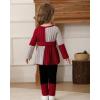 imageKucnuzki Toddler Baby Girl Clothe Long Sleeve Shirt Sweatshirt Leggings 2 Piece Kids Baby Girl Fall Outfit Winter ClotheRed Pink