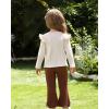 imageKucnuzki Toddler Baby Girl Clothes Outfit Long Sleeve Ruffle T Shirt Top Bell Bottom Pants Two Piece Fall Winter OutfitsBrown