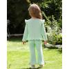 imageKucnuzki Toddler Baby Girl Clothes Outfit Long Sleeve Ruffle T Shirt Top Bell Bottom Pants Two Piece Fall Winter OutfitsLight Green