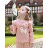 imageKucnuzki Toddler Baby Girl Clothes Outfit Long Sleeve Ruffle T Shirt Top Bell Bottom Pants Two Piece Fall Winter OutfitsPink