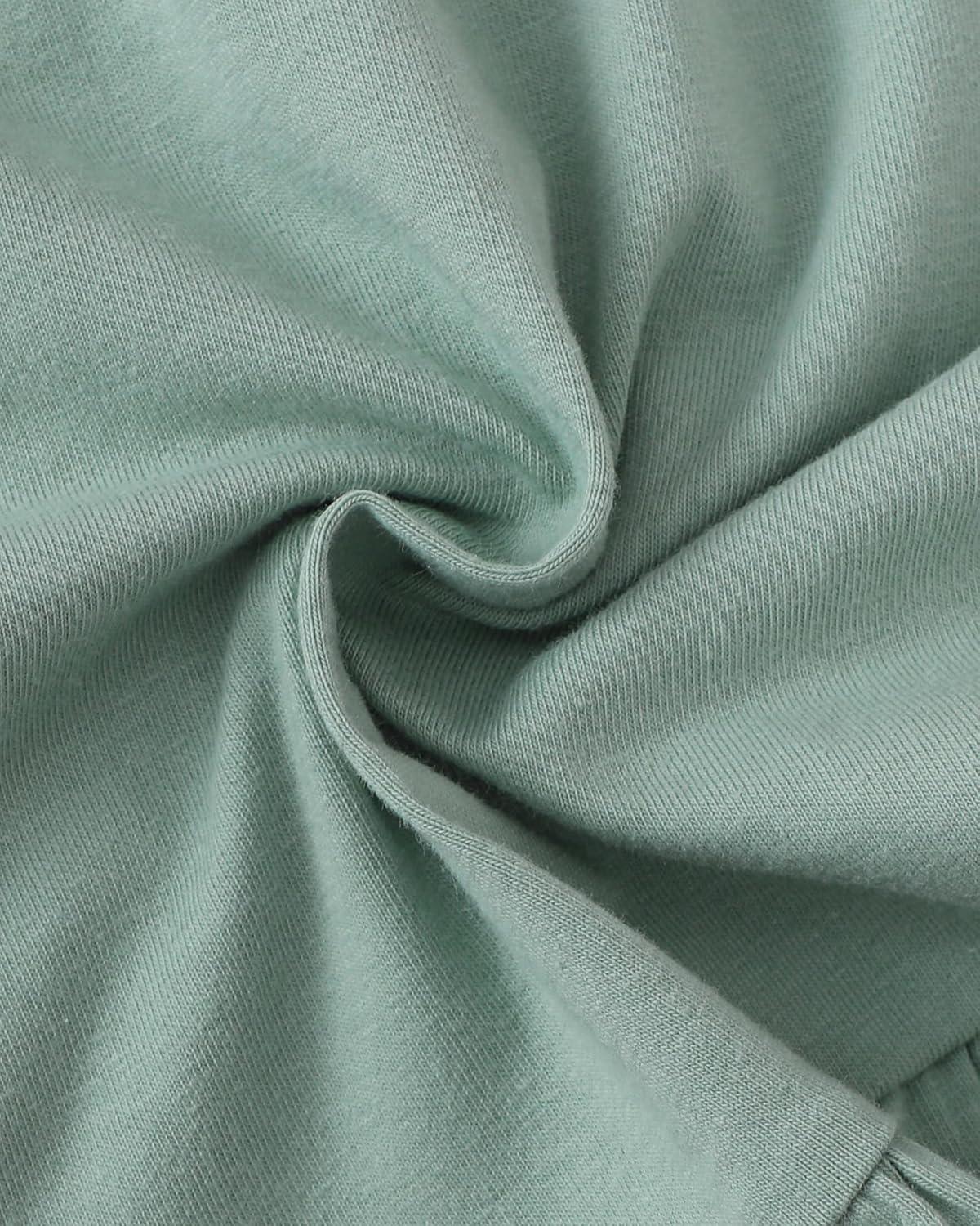 imageKucnuzki Toddler Baby Girl Clothes Long Sleeve Shirt Ruffle Soft Tops Bell Bottom Long Pants Fall Winter 2 Piece OutfitsLight Green