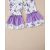 imageKucnuzki Toddler Baby Girl Clothes Long Sleeve Shirt Ruffle Soft Tops Bell Bottom Long Pants Fall Winter 2 Piece OutfitsPurple