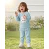 imageKucnuzki Baby Toddler Girl Clothes Long Sleeve Crewneck Sweatshirt Tops Sweatpant Sweatsuit Baby Girl Fall Winter OutfitBlue Rabbit