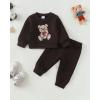 imageKucnuzki Baby Toddler Girl Clothes Long Sleeve Crewneck Sweatshirt Tops Sweatpant Sweatsuit Baby Girl Fall Winter OutfitBrown Bear