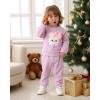 imageKucnuzki Baby Toddler Girl Clothes Long Sleeve Crewneck Sweatshirt Tops Sweatpant Sweatsuit Baby Girl Fall Winter OutfitPurple Rabbit