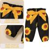image:image36 Month Baby Girl Clothes Fall Daddys Little Girl Baby Clothes Ruffle Announcement Romper Letter Printing Top Infant Outfit Sunflower Floral Pants