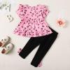 image:imageBaby Girl Clothes 1218 Months Girl Outfit Toddler Baby Ruffle Shirt Cheetah Top Black Pants Set 3Pcs Girl Outfit Cute Infant Little Girls Outfits