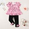 image:imageBaby Girl Clothes 1218 Months Girl Outfit Toddler Baby Ruffle Shirt Cheetah Top Black Pants Set 3Pcs Girl Outfit Cute Infant Little Girls Outfits