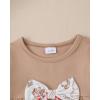 image:imageKucnuzki Baby Girl Clothes Toddler Girl Outfit Ruffle Sleeve Shirt Floral Pant Set Fall Winter Clothing for GirlLight Brown Ruffle