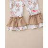 image:imageKucnuzki Baby Girl Clothes Toddler Girl Outfit Ruffle Sleeve Shirt Floral Pant Set Fall Winter Clothing for GirlLight Brown Ruffle