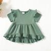 image:imageKucnuzki Toddler Baby Girl Clothes Short Sleeve Ruffle Shirt Floral Pant Set 2 Piece Outfits For Girls Cute Clothing SetDark Greensl