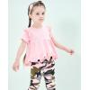 image:imageKucnuzki Toddler Baby Girl Clothes Short Sleeve Ruffle Shirt Floral Pant Set 2 Piece Outfits For Girls Cute Clothing SetPink Camosl