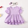 image:imageKucnuzki Toddler Baby Girl Clothes Short Sleeve Ruffle Shirt Floral Pant Set 2 Piece Outfits For Girls Cute Clothing SetPurple Flowersl