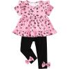 image:imageBaby Girl Clothes 1218 Months Girl Outfit Toddler Baby Ruffle Shirt Cheetah Top Black Pants Set 3Pcs Girl Outfit Cute Infant Little Girls Outfits