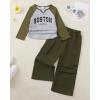 image:imageKucnuzki Toddler Kids Girl Clothes Long Sleeve Shirt Tops Baggy Jeans Cute Pants Set Baby Girl Outfit 2 Piece ClothingGray Cargo