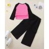 image:imageKucnuzki Toddler Kids Girl Clothes Long Sleeve Shirt Tops Baggy Jeans Cute Pants Set Baby Girl Outfit 2 Piece ClothingPink Black Cargo